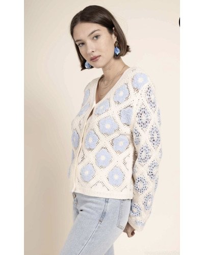 Cardigan à motifs fleuris