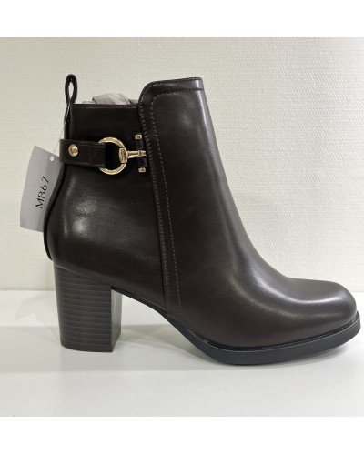 Bottines petit talon/ Marron